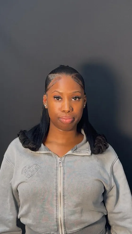 Half up, half down with curled ends